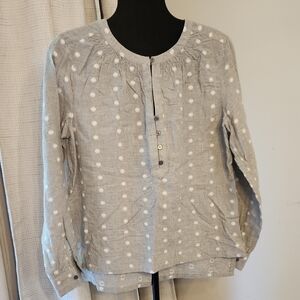 Loft Gray Polka Dot Women's Top